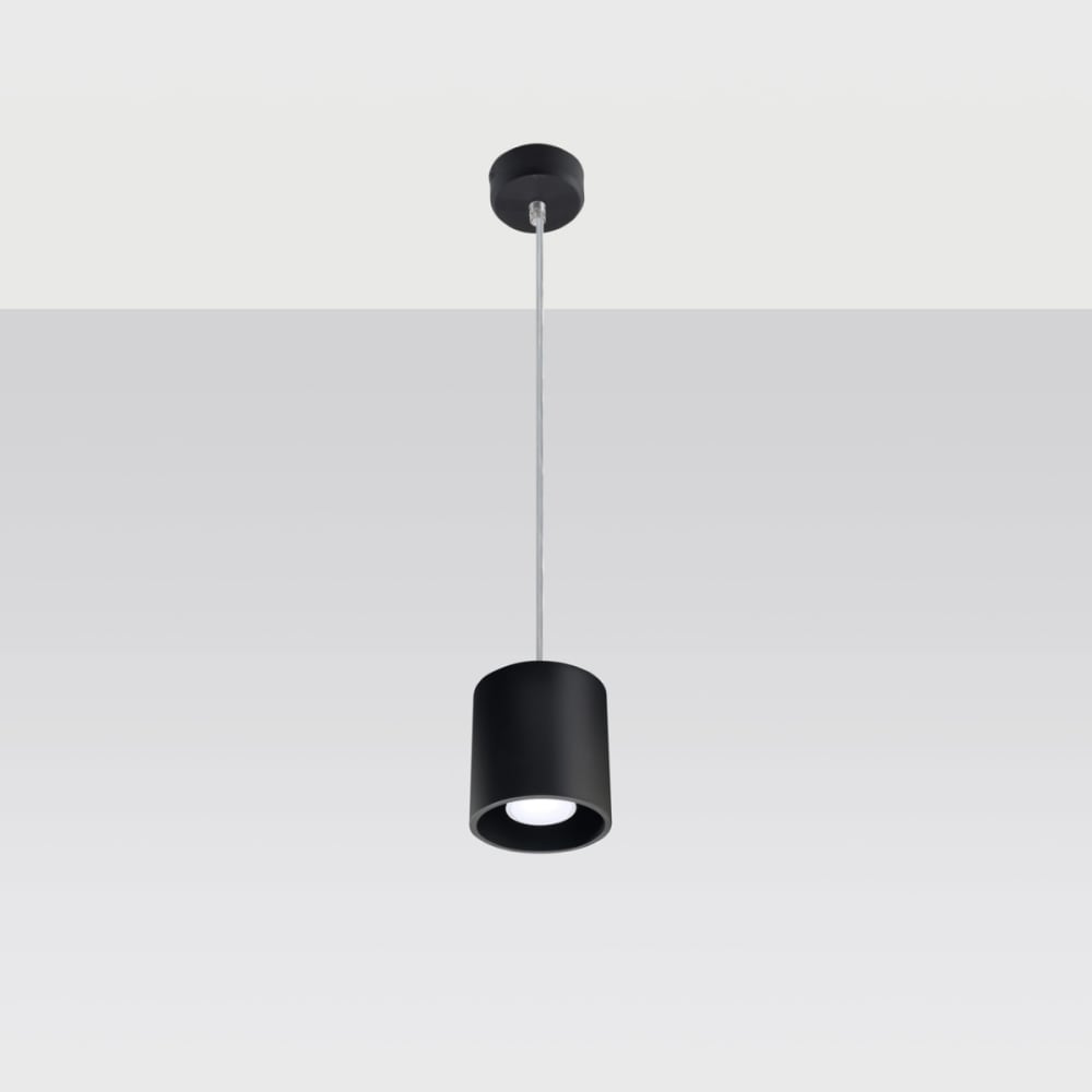 Suspension cylindrique en aluminium, noir L: 10cm — vue 3
