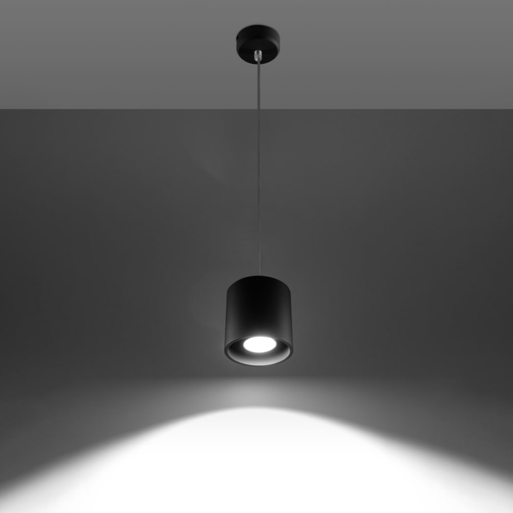 Suspension cylindrique en aluminium, noir L: 10cm — vue 4