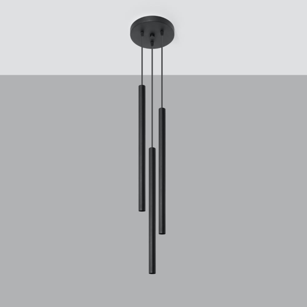 Lámpara de techo negro acero alt. 90 cm - Maisons du Monde