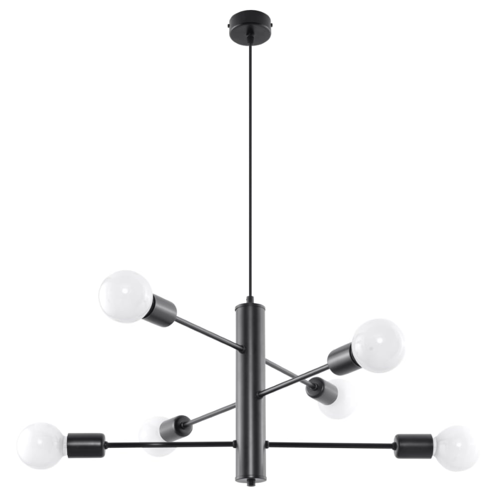 Sollux Lighting Kronleuchter aus Stahl in Schwarz style classic chic Schwarz Metall