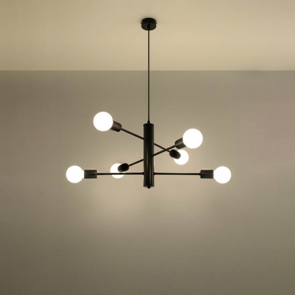 Suspension Acier Noir E27 6 Duomo — vue 4