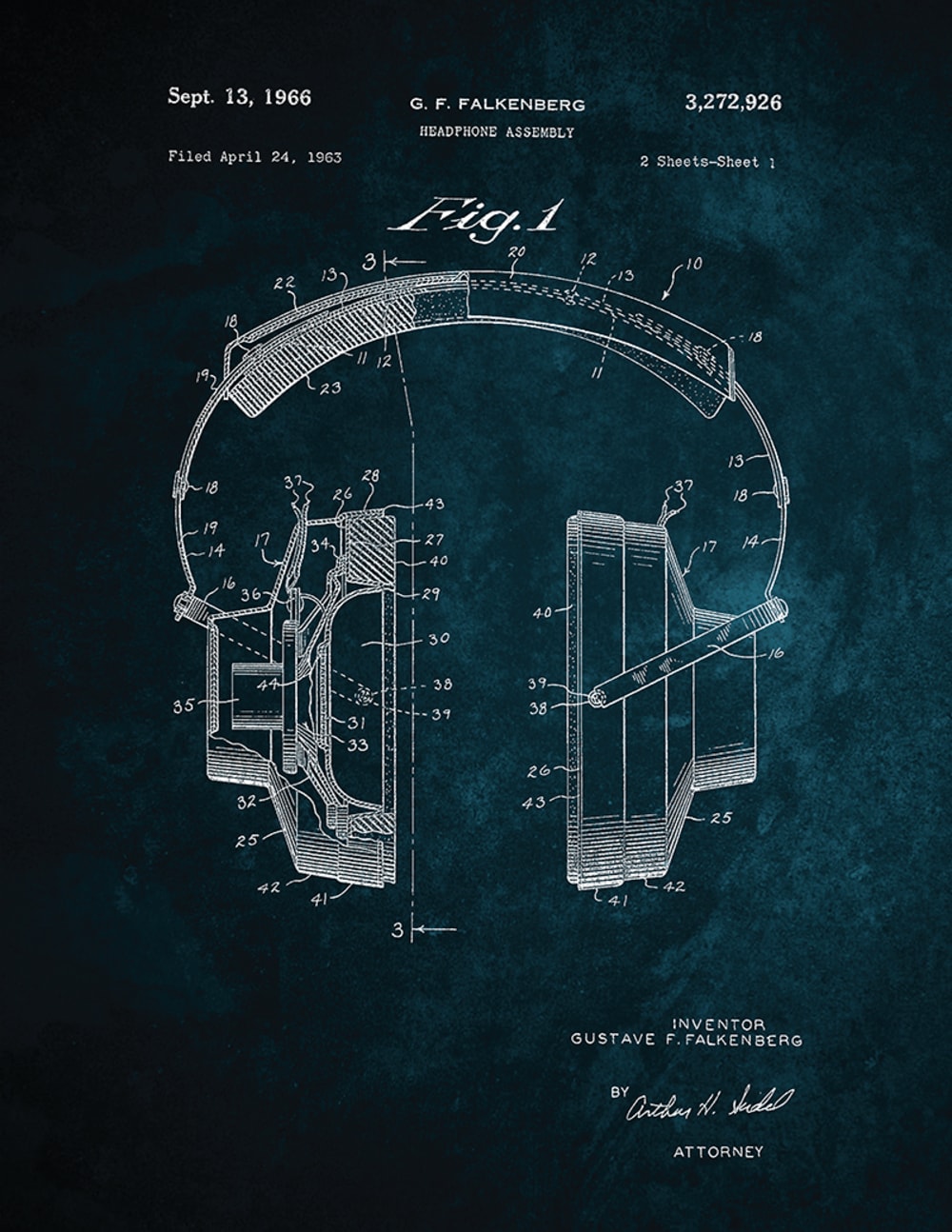 Tableau sur toile casque 30x40