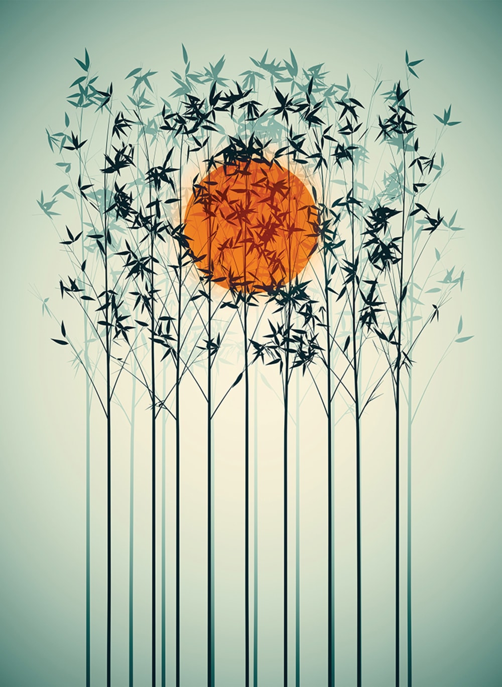 Tableau sur toile Japan bamboo 50x70