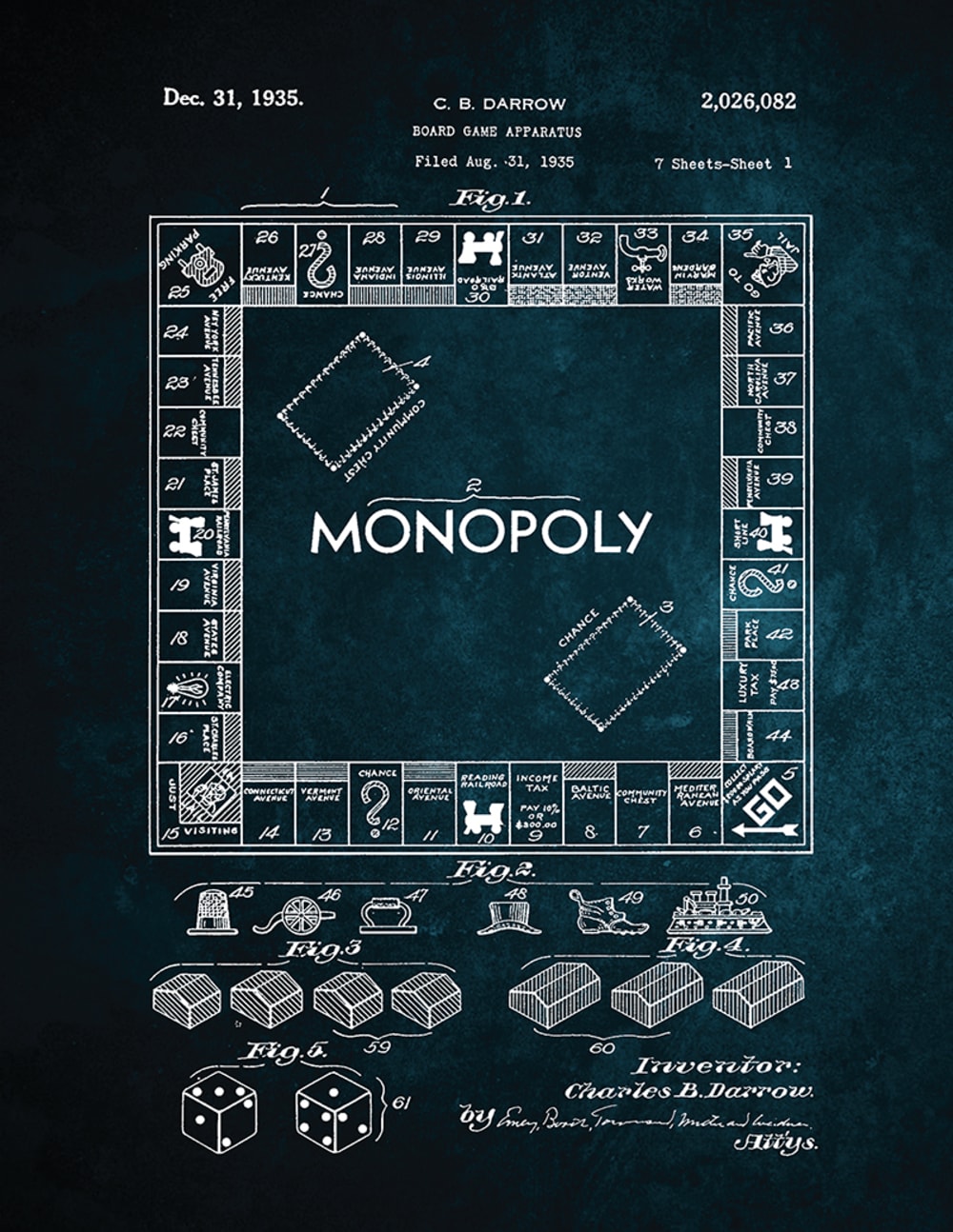 Tableau sur toile Monopoly 30x40