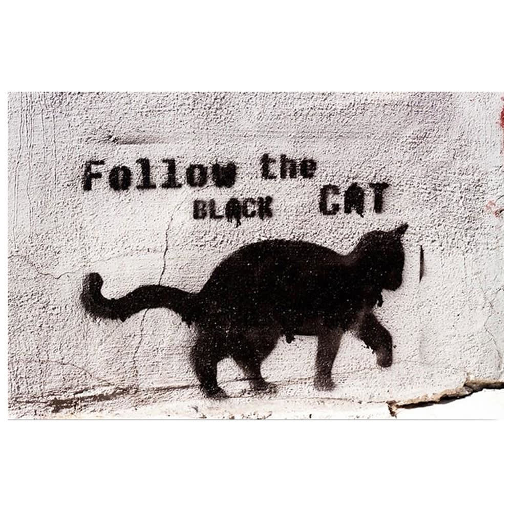 Cuadro - Follow The Black Cat (Sigue Al Gato Negro) cm. 50x70