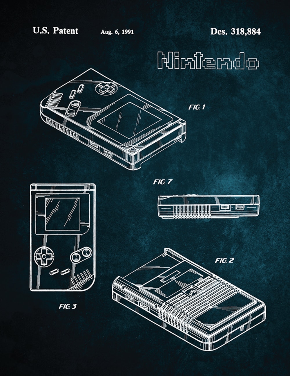 Cuadro Game Boy Blueprint 30 × 40