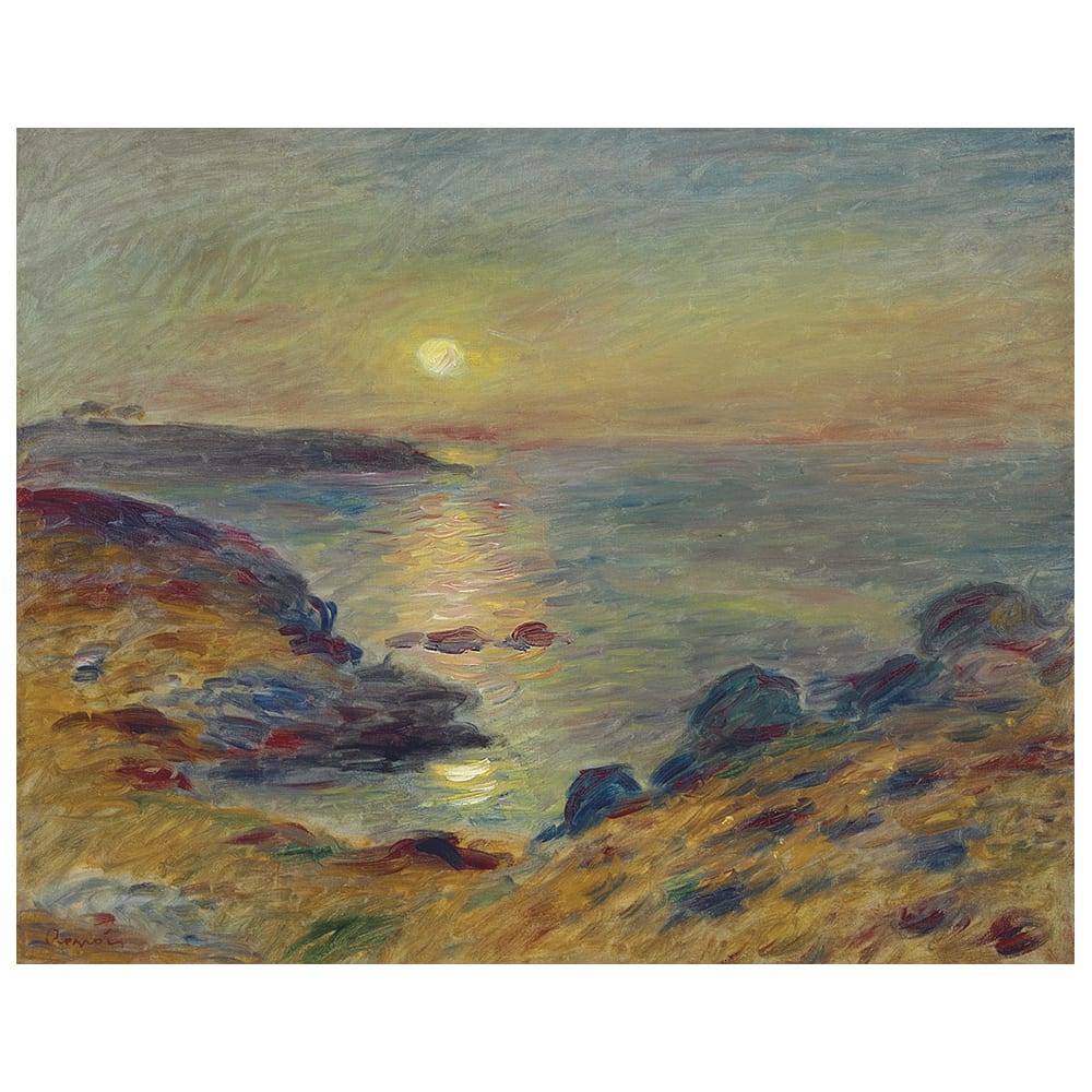 Tableau coucher de Soleil à Douarnenez Renoir 80x100cm