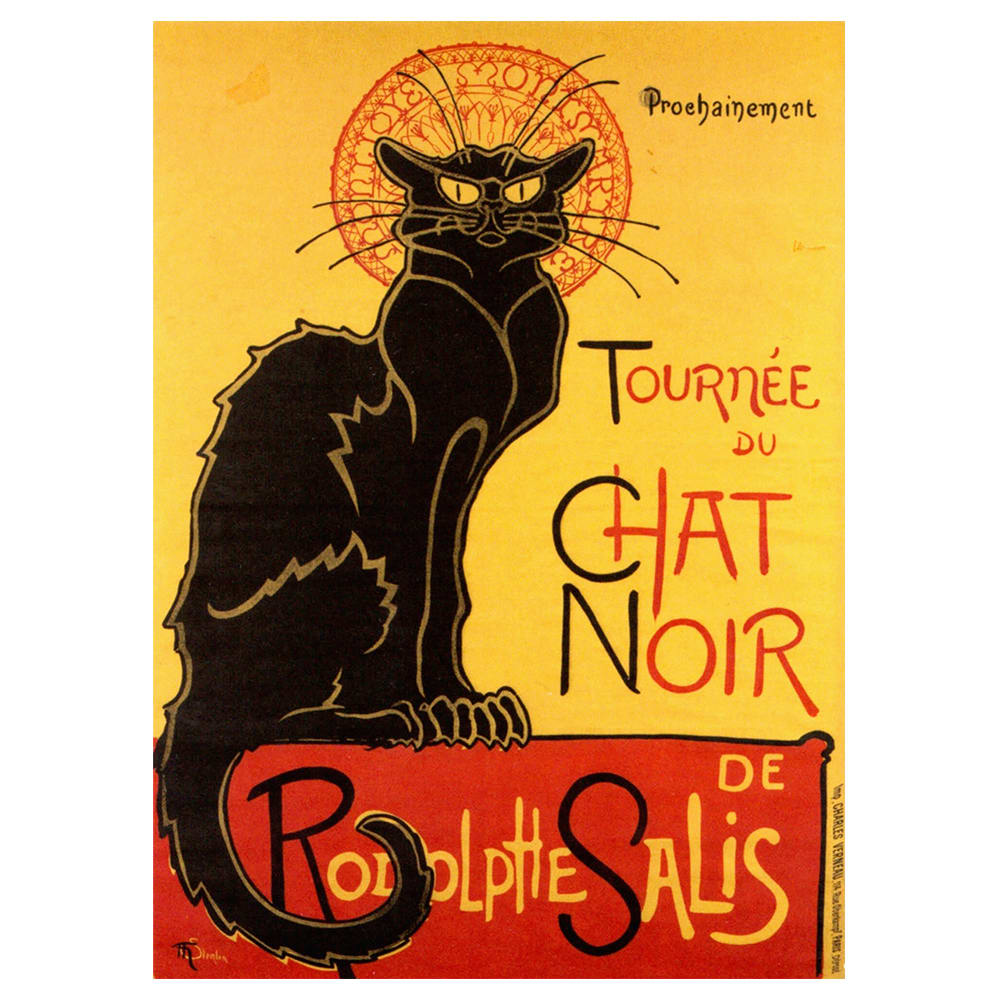 Poster artistico Tournée du Chat Noir cm. 50x70 - Multicolore - PES - Poliestere
