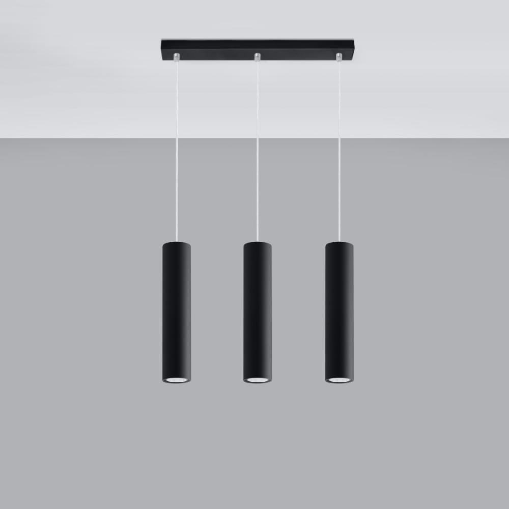 Lámpara de techo negro acero alt. 90 cm - Maisons du Monde