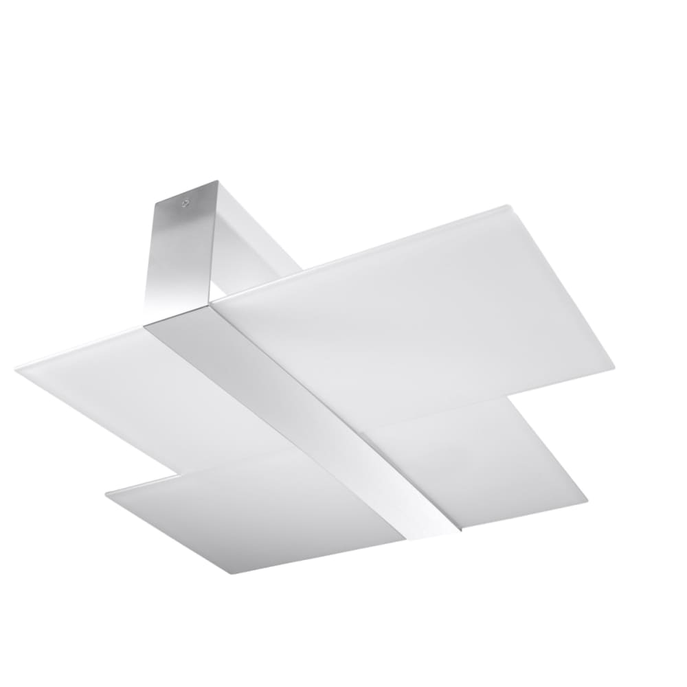 Lámpara de techo cromo/blanco acero/vidrio alt. 11 cm