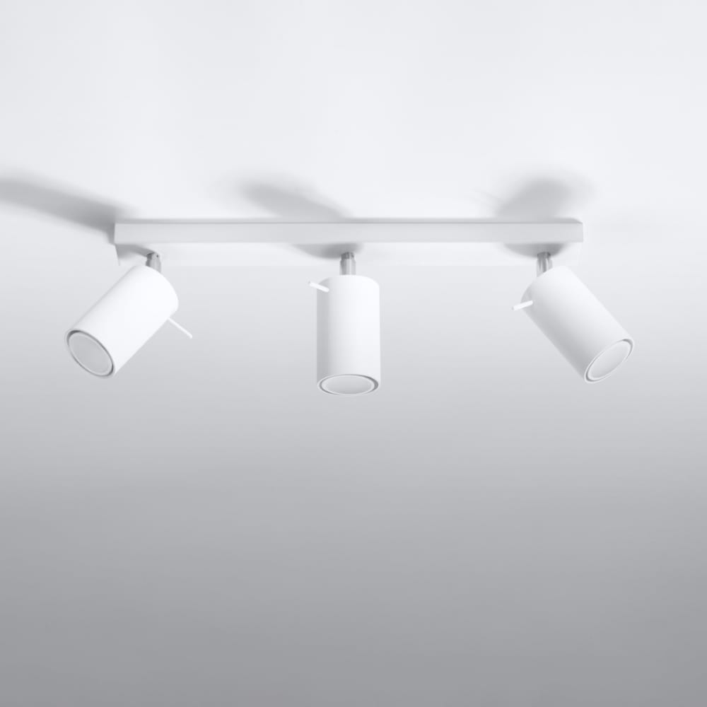 Plafonnier Acier Blanc GU10 3 Ring Line — vue 3