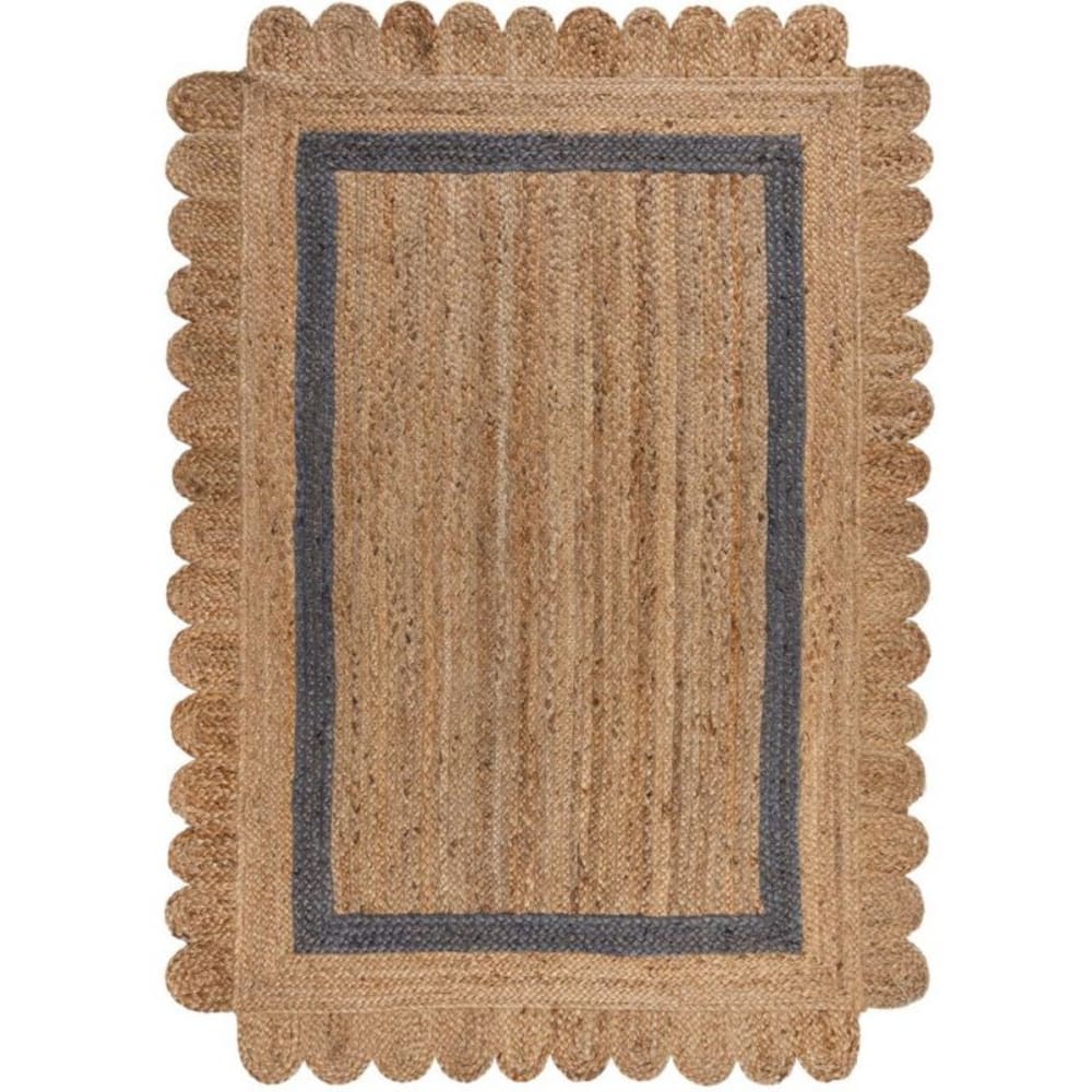 Flair Rugs Tapis forme originale en jute beige et gris