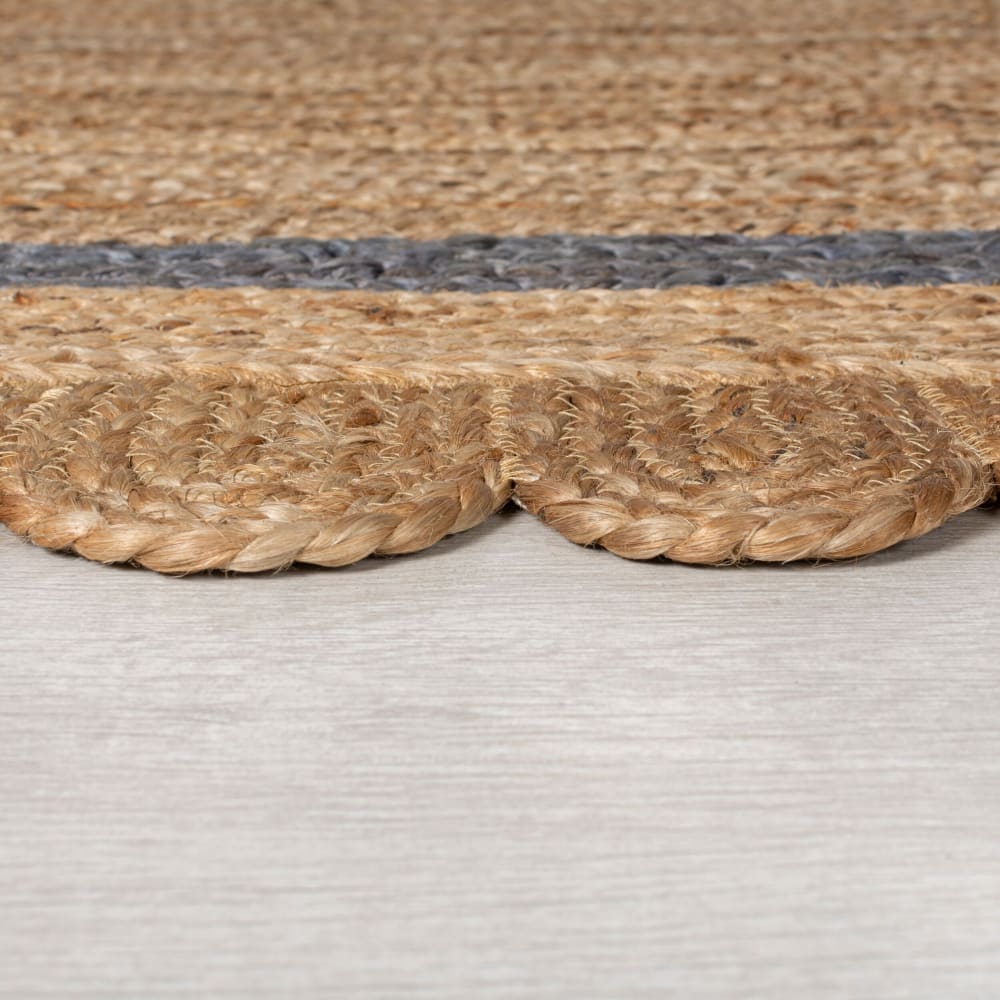 Flair Rugs Tapis forme originale en jute beige et gris style contemporain