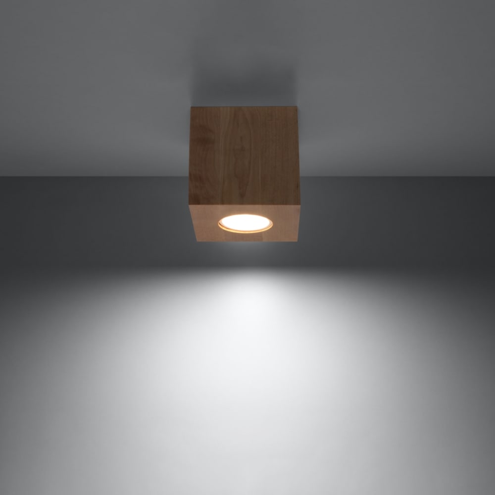 Plafonnier Bois Bois Naturel GU10 1 Quad — vue 4