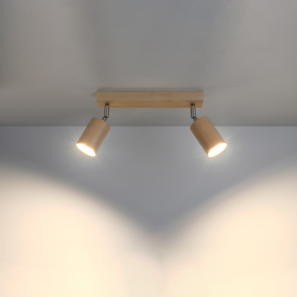 Plafonnier Bois Bois Naturel GU10 2 Berg — vue 4