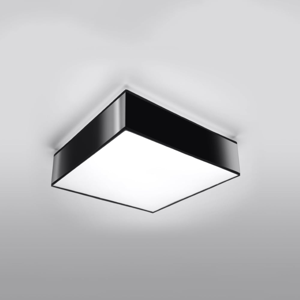 Plafonnier PVC Noir E27 2 Horus — vue 3