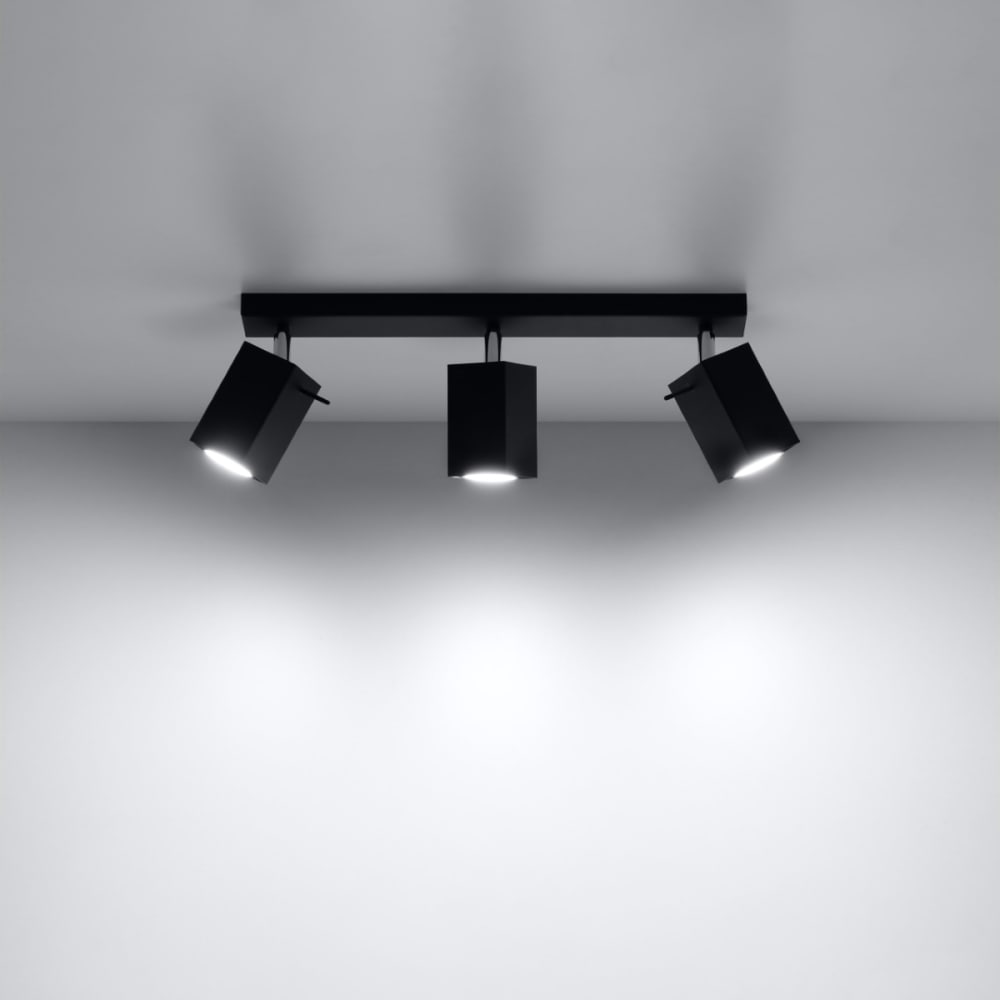 Plafonnier Acier Noir GU10 3 Merida — vue 4