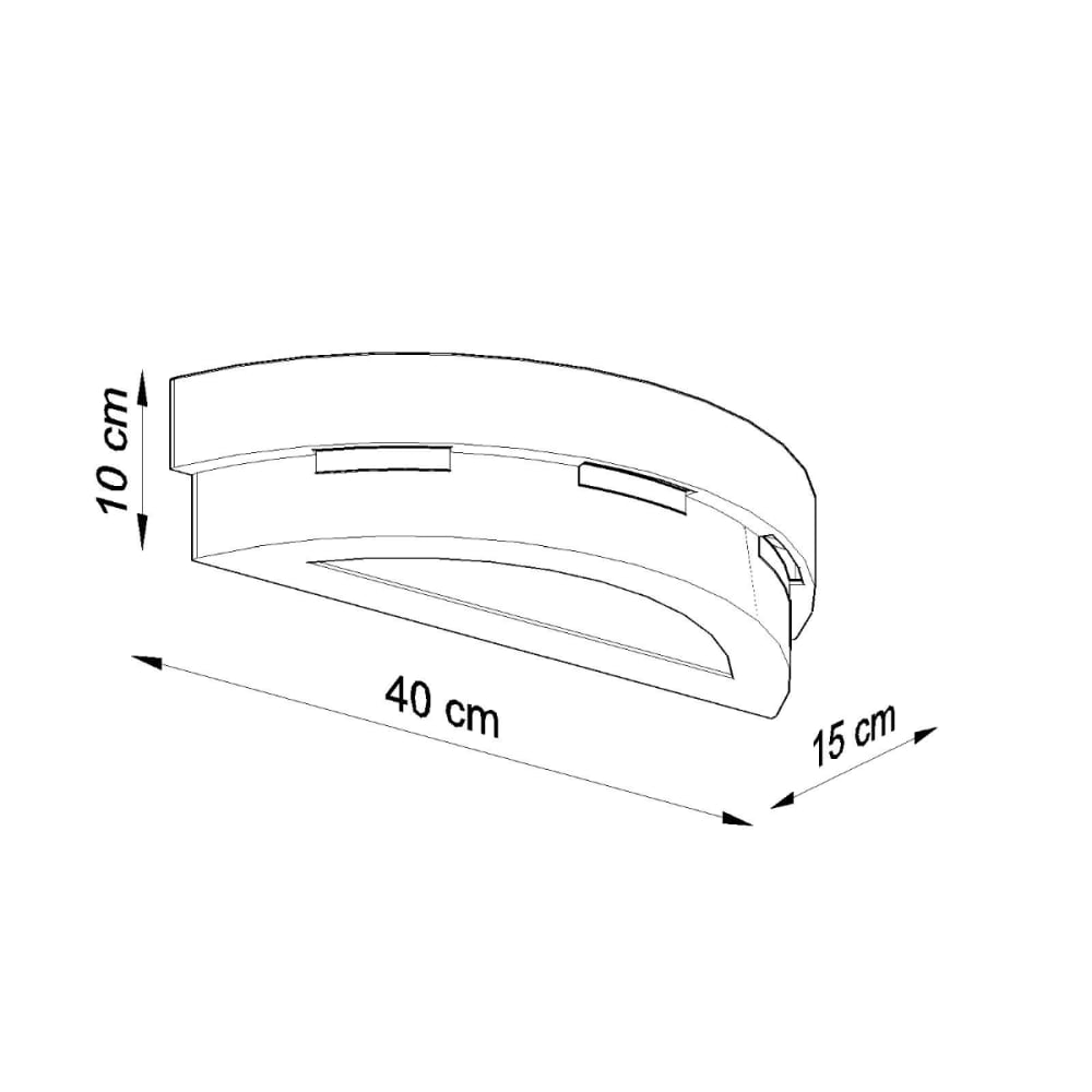 Applique semi-circulaire en céramique, blanc L: 40cm — vue 4