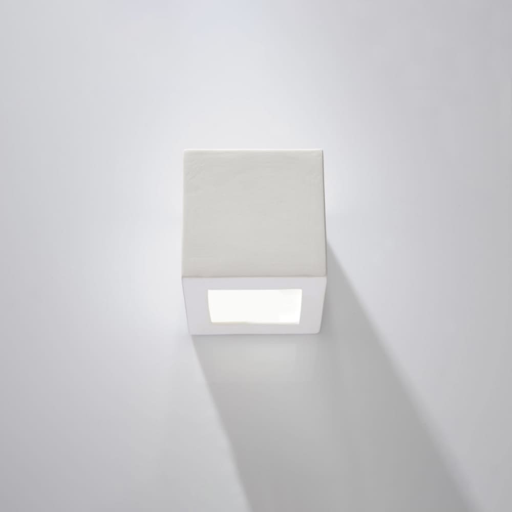 Applique carrée en céramique, blanc L: 14cm — vue 3