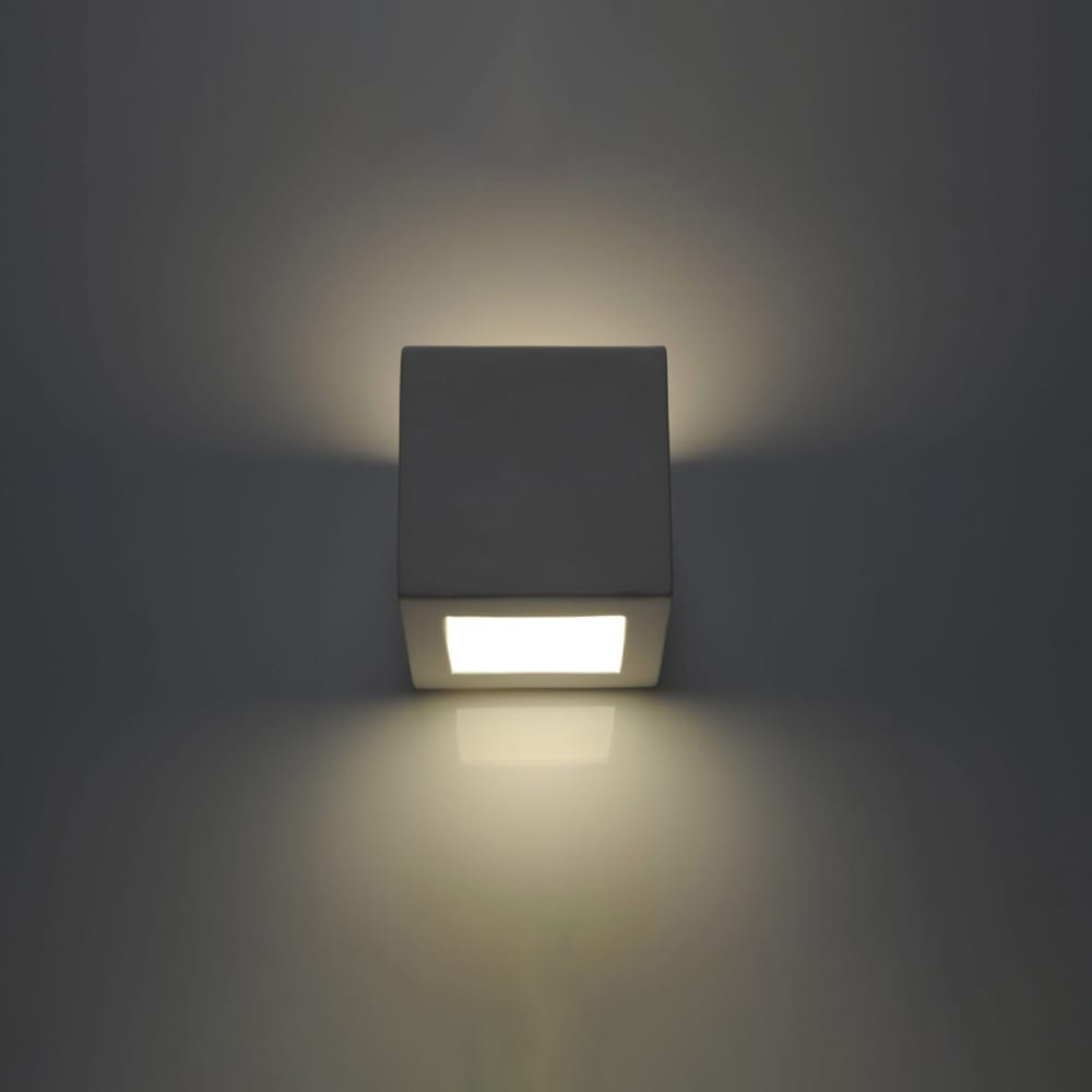 Applique carrée en céramique, blanc L: 14cm — vue 4