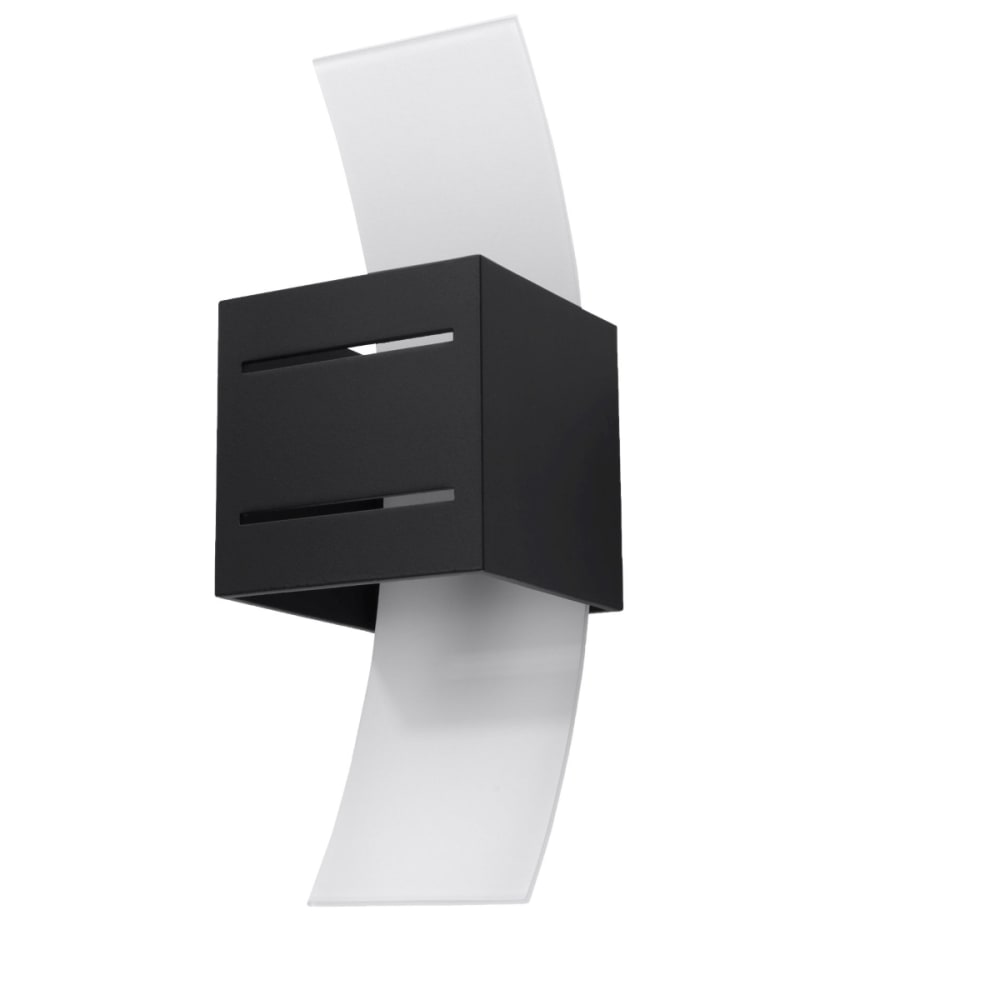 Applique murale LORETO aluminium/verre noir 1 ampoule