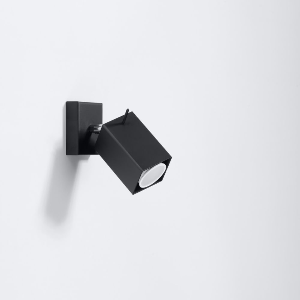 Lampada da parete nera acciaio - Sollux Lighting