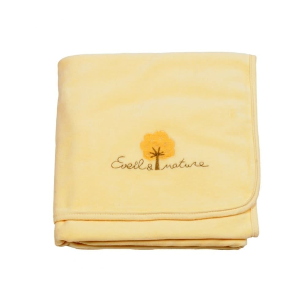 Eveil et Nature Velours-Decke 75x100 cm Bio-Baumwolle GELB BAUMWOLLE Baby