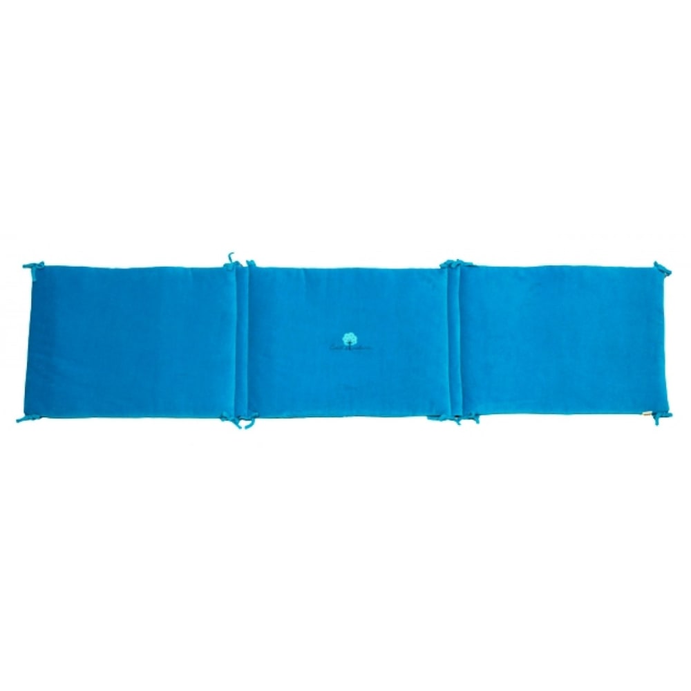 Eveil et Nature Bettumrandung aus Velours 40x180 cm Bio-Baumwolle BLAU Öko-Tex Zertifikat BAUMWOLLE Baby