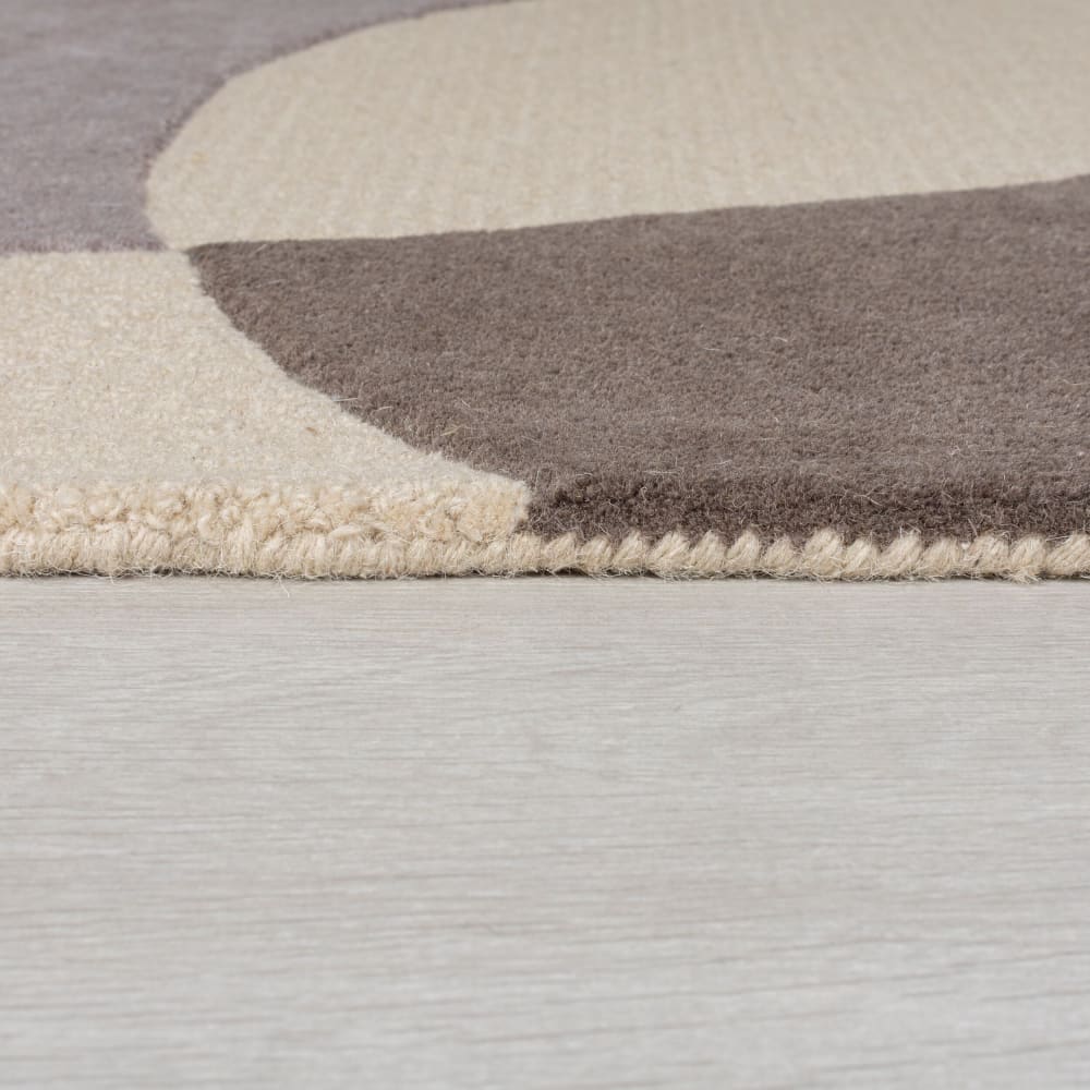 Tapis en laine jaune, grise et beige 160x230cm — vue 4