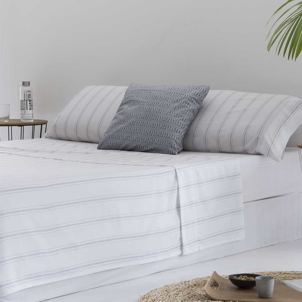 Juego de sábanas 100% algodón orgánico blanco 210x260 Cama 135 - Maisons du Monde