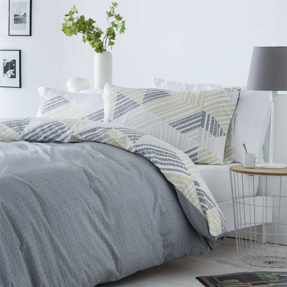 Funda nórdica reversible microfibra gris 180x220 Cama de 105 - Maisons du Monde