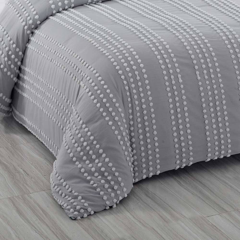 Funda nórdica microfibra bambula gris (150 X 220 cm) Cama de 90 - Maisons du Monde