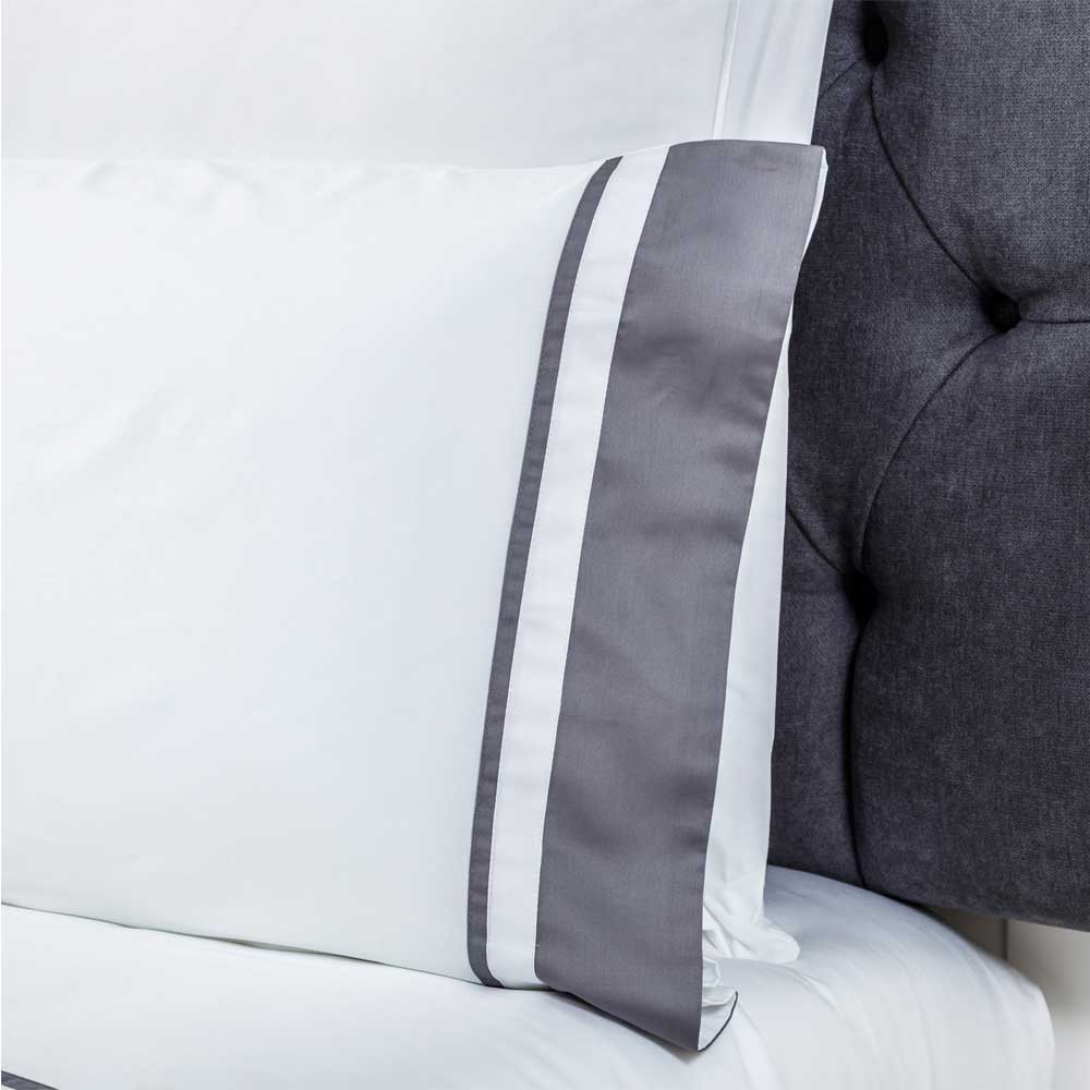 Juego de sábanas satén algodón egipcio 300 blanco 270x260 Cama 180 - Maisons du Monde