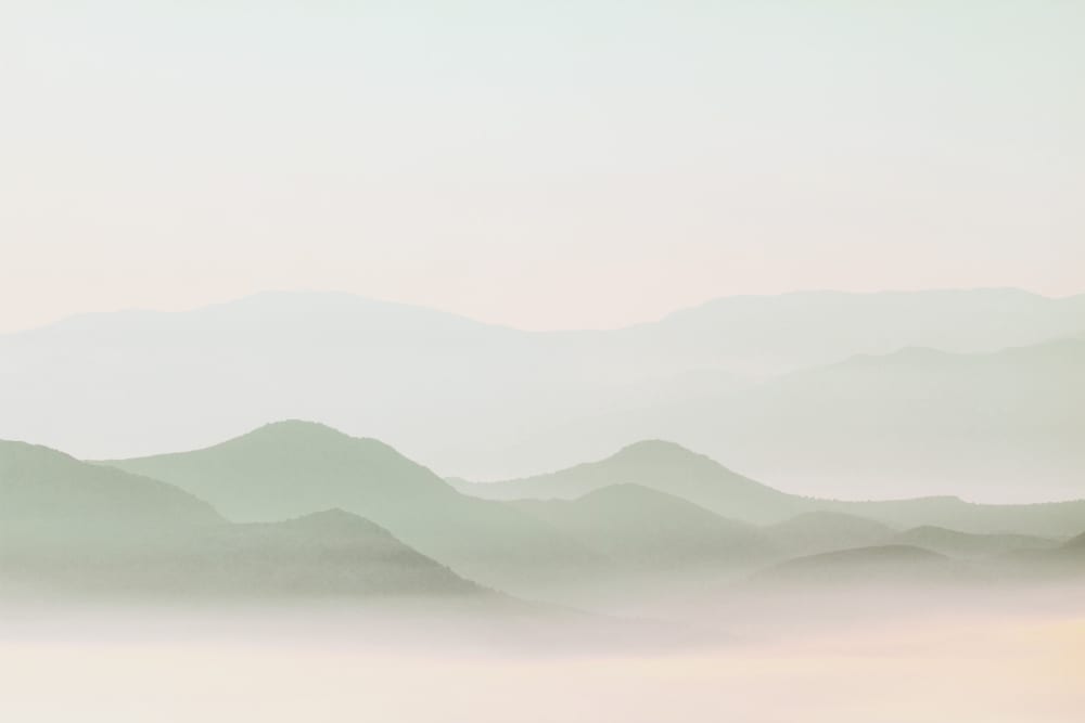 Carta da parati panoramica misty mountains, verde 340 x 250c -