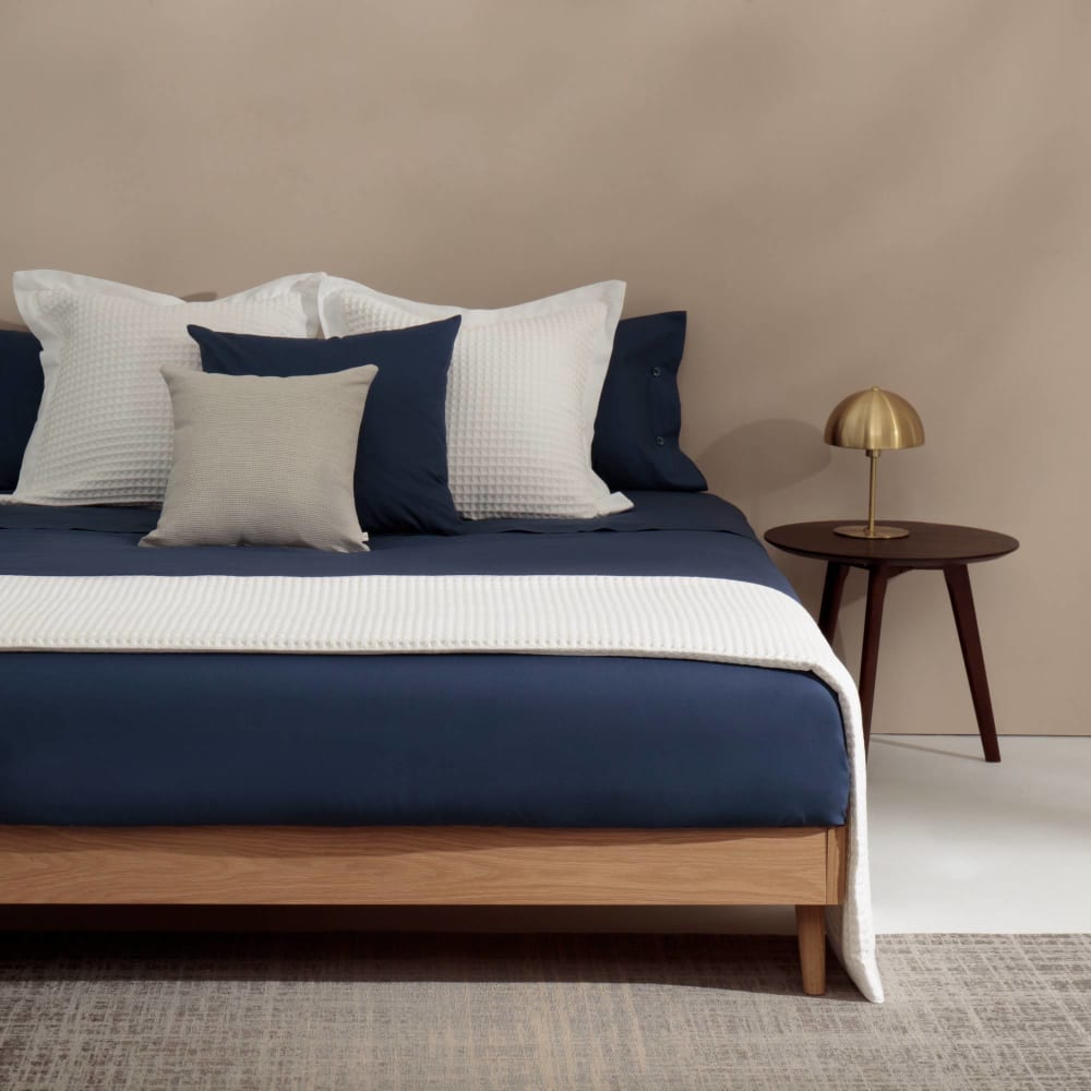 Funda nórdica de algodón orgánico 180 hilos azul. Cama 150-160cm