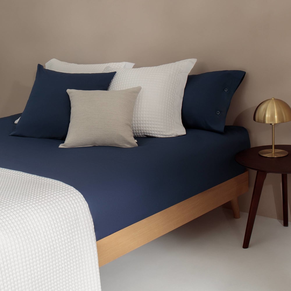 Funda nórdica de algodón orgánico 180 hilos color azul. Cama 135-140cm - Maisons du Monde