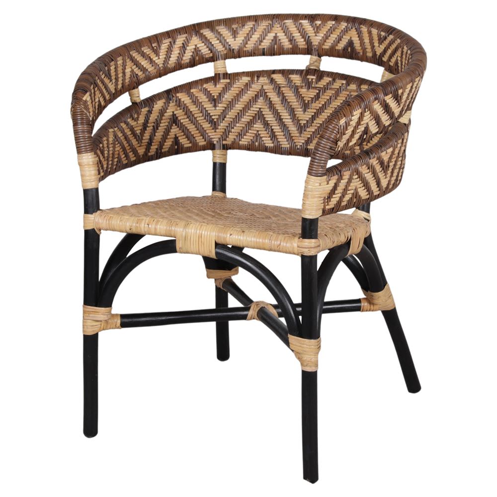 Silla de ratán dalucy - black - 82x70x65