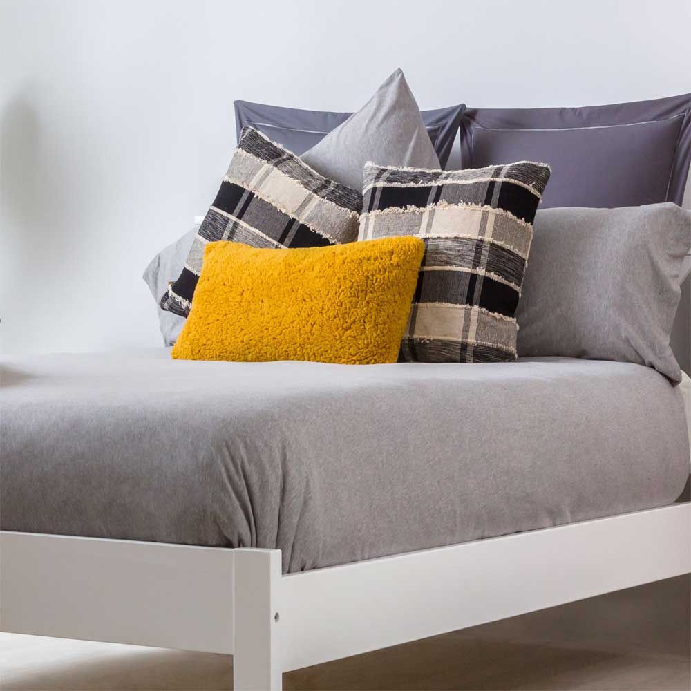 Funda nórdica  punto jersey  algodón gris  ( 260x260 )  Cama de 180 - Maisons du Monde