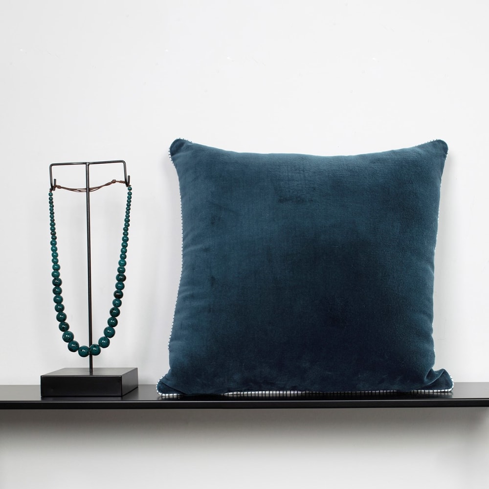 Coussin décoration uni en Coton Bleu 45x45 cm — vue 3