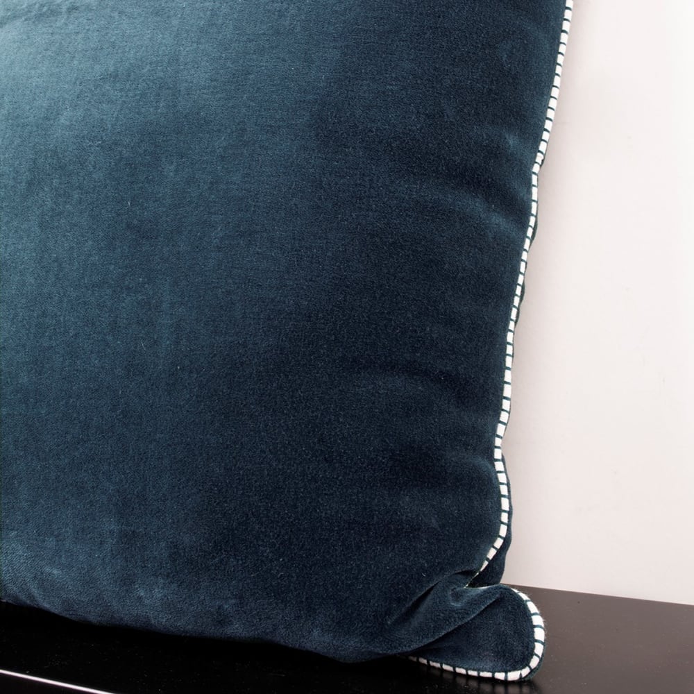 Coussin décoration uni en Coton Bleu 45x45 cm — vue 4