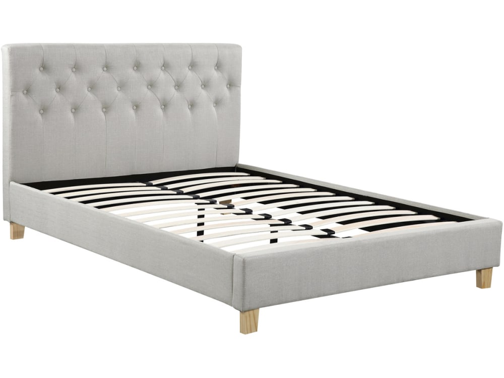 Lit en tissu beige 140
