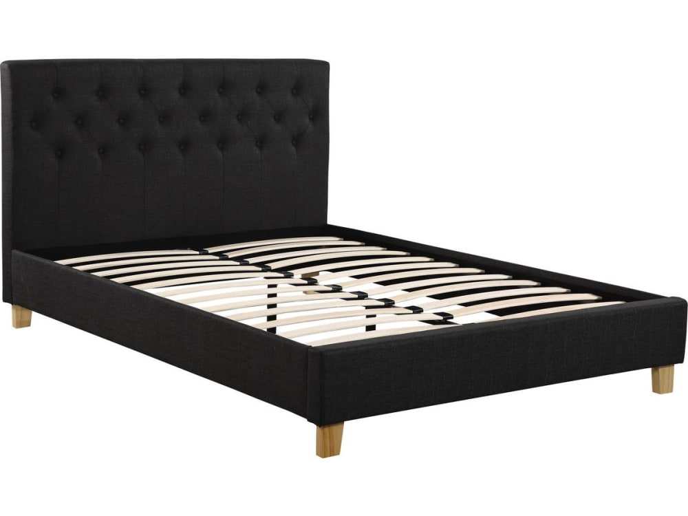 Lit en tissu gris 140