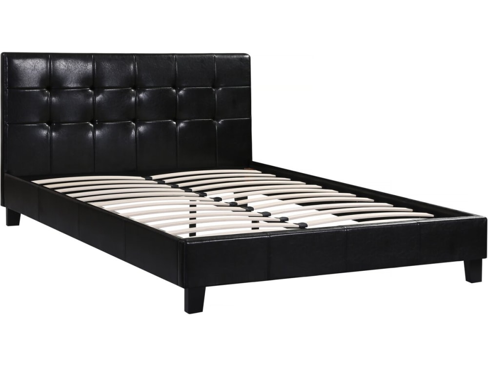 Lit en simili cuir noir