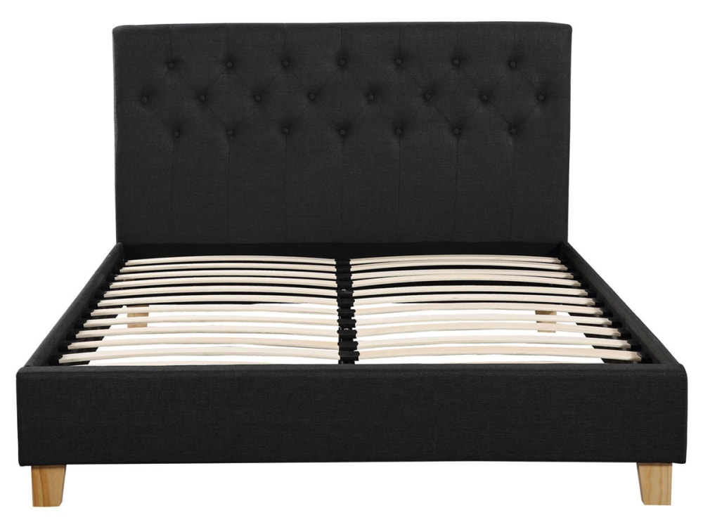 Cama gris 167 x 219 x 102 cm