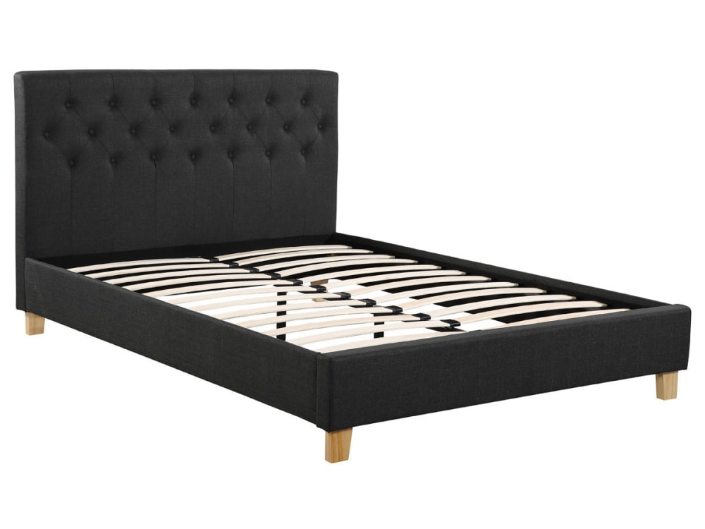 Lit en tissu gris 160 x 200 cm Lit en tissu gris 160 x 200 cm