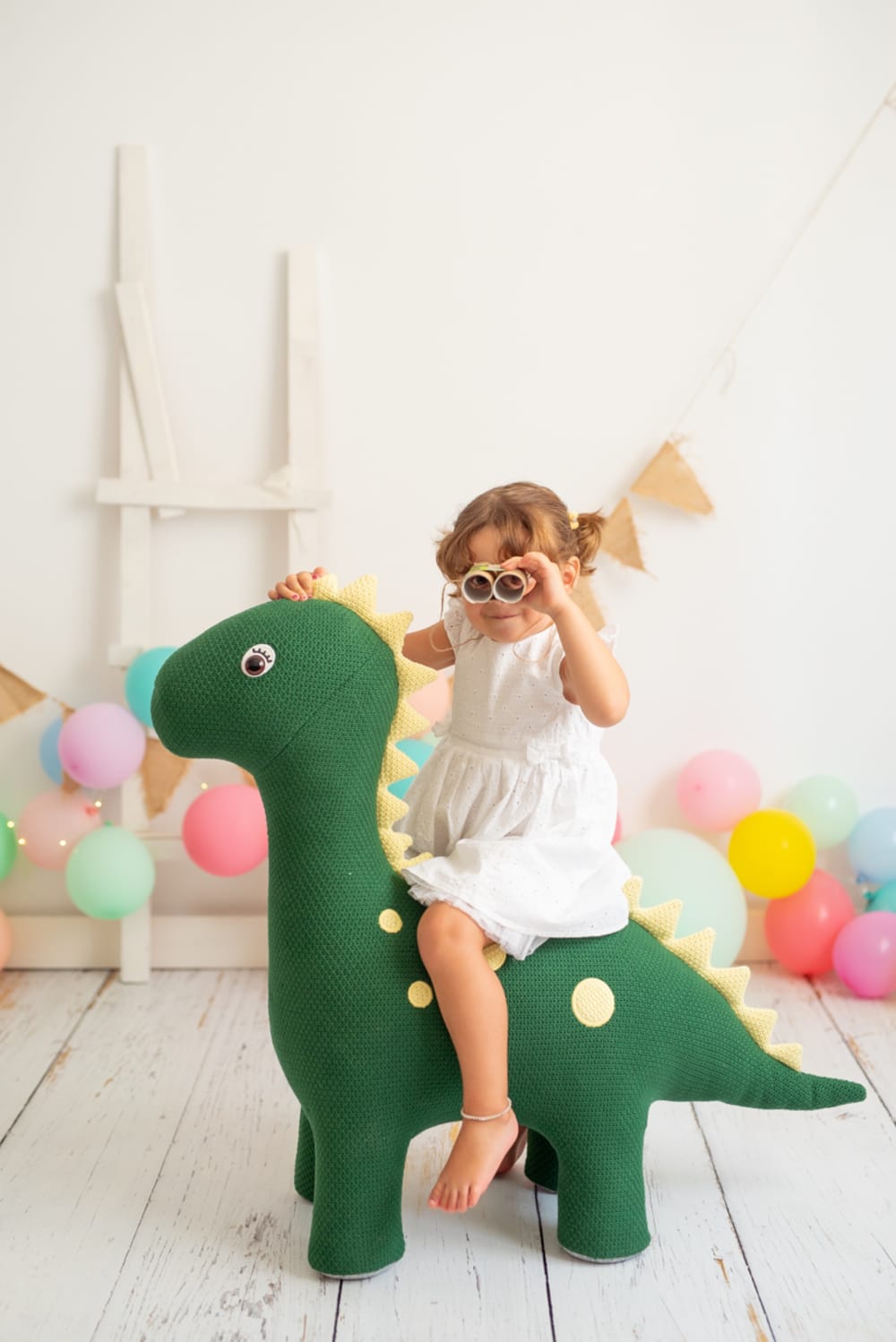 Peluche dinosaurio chica maxi de algodón 100% verde 78X29X103 cm - Maisons du Monde