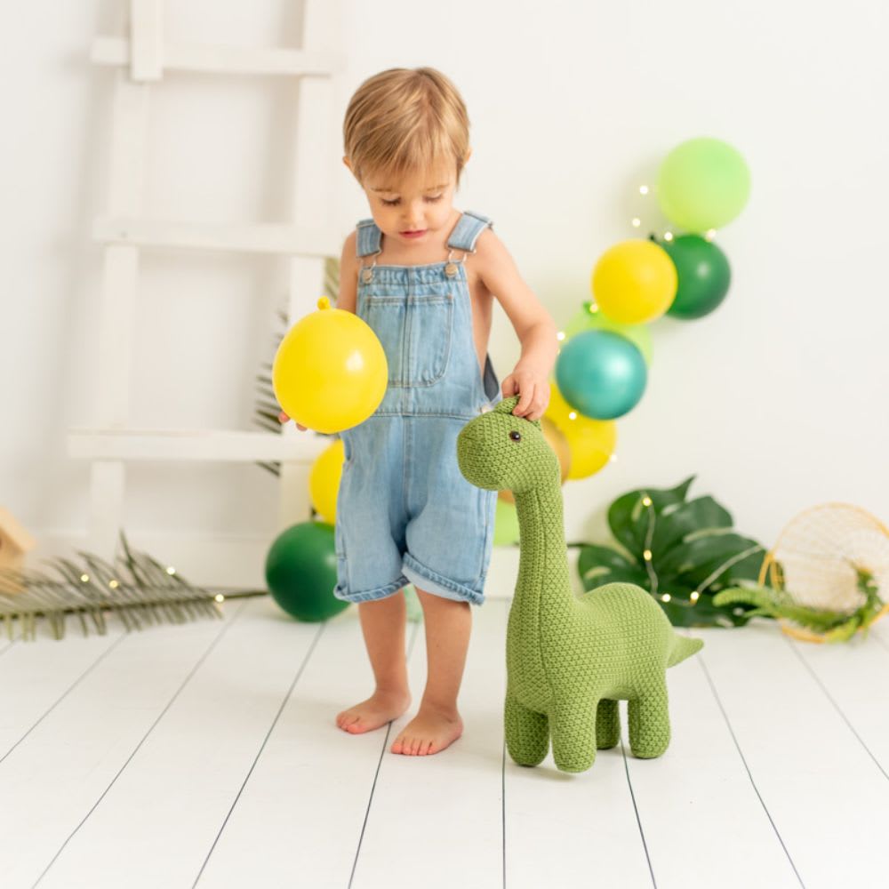 Peluche dinosaurio mini de algodón 100% verde 47X13X41 cm - Maisons du Monde
