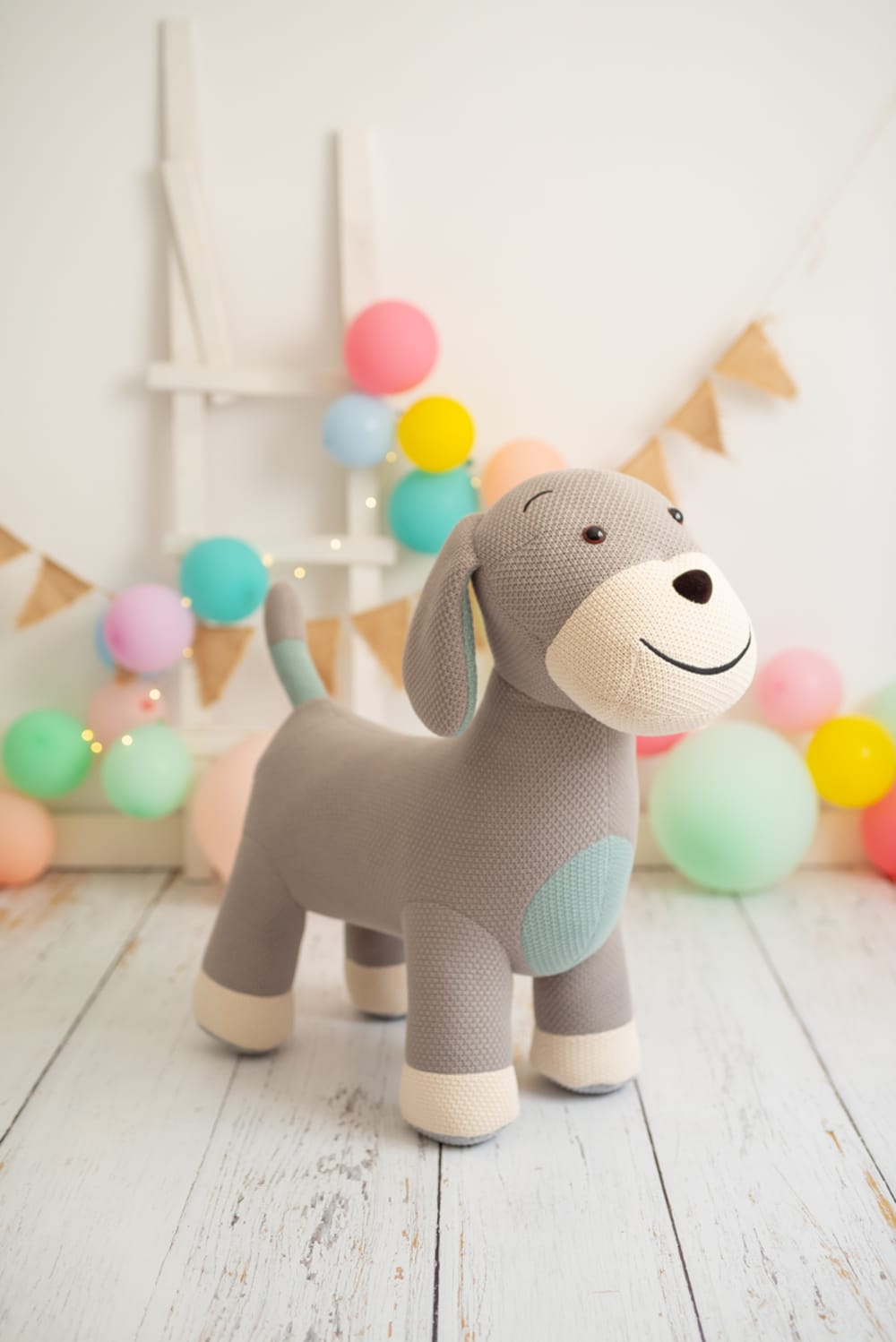 Peluche perro cocker maxi de algodón 100% gris 80X38X80 cm - Maisons du Monde