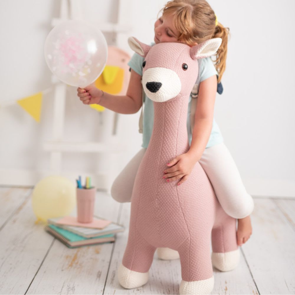 Peluche ciervo maxi de algodón 100% rosa 73X33X88 cm - Maisons du Monde