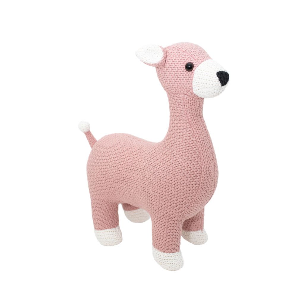 Peluche ciervo mini de algodón 100% rosa 31X15X40 cm